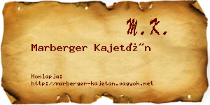 Marberger Kajetán névjegykártya